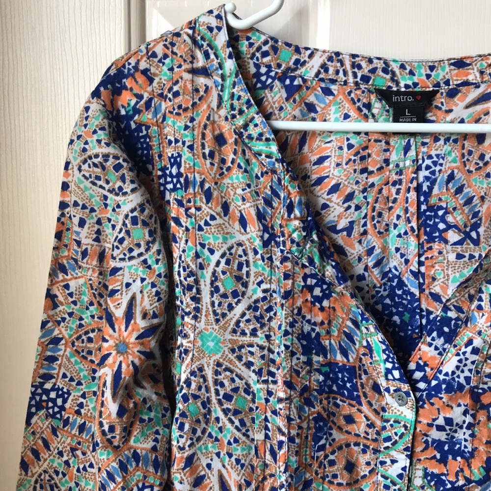 Intro Blouse, Multicolor and Geometric Pattern